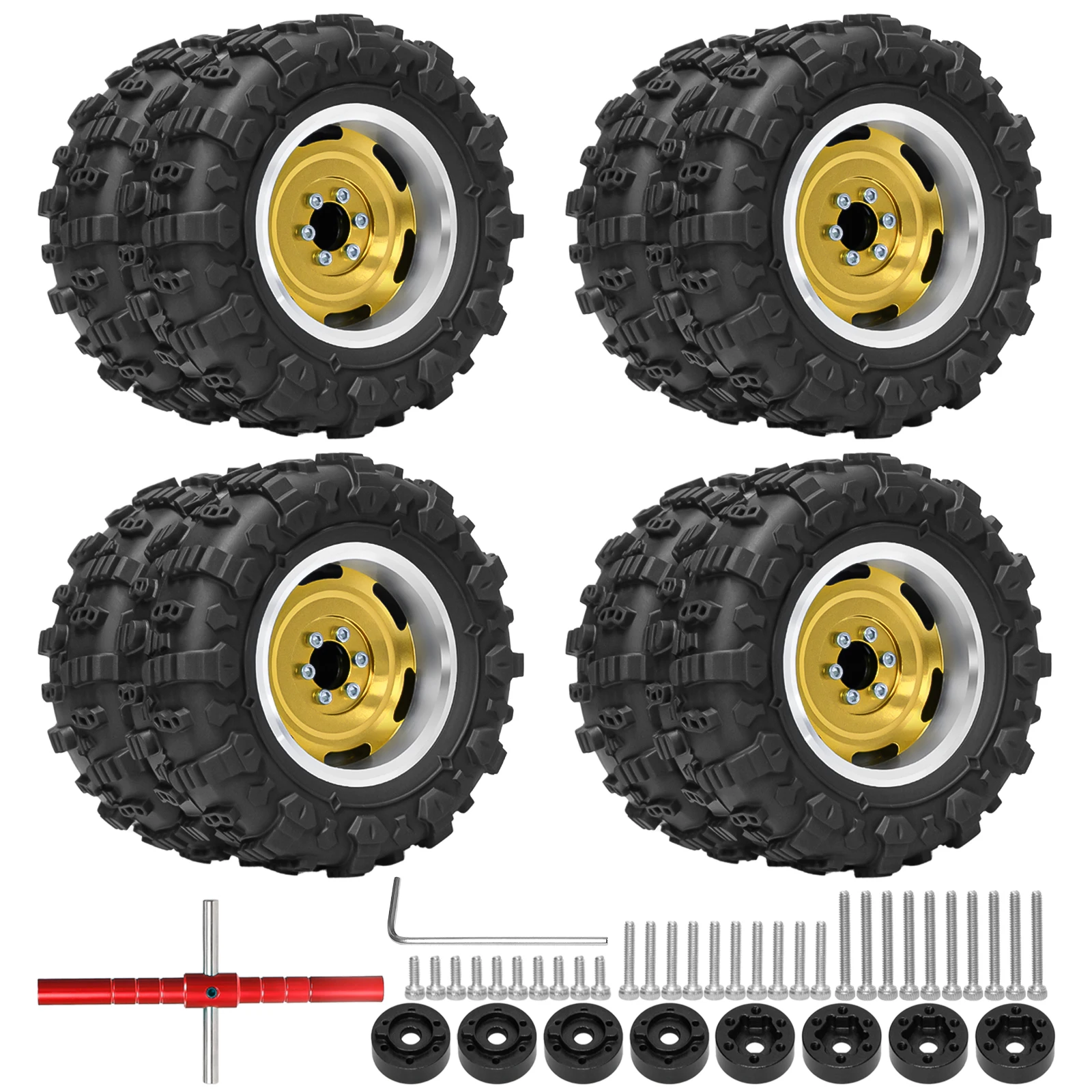 OKHL 1.45" Beadlock Wheel Beadlock Wheel Rim Tire Set with sponge insert for 1/18 TRX4MT Ascent-18 1/24 SCX24 FCX24 Upgrade
OKHL 1.45" Beadlock Wheel Beadlock Wheel Rim Tire Set with sponge insert for 1/18 TRX4MT Ascent-18 1/24 SCX24 FCX24 Upgrade