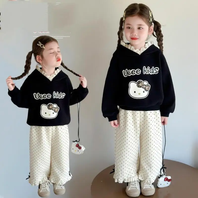Hot Sanrio Girl Suit Jacket Set Hello Kitty Kawaii Anime Fashion Student Hooded Tops Pants 2-Piece Set Children's Clothing New
Hot Sanrio Girl Suit Jacket Set Hello Kitty Kawaii Anime Fashion Student Hooded Tops Pants 2-Piece Set Children's Clothing New