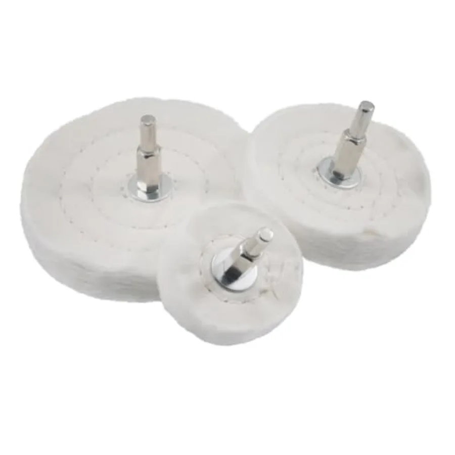 3 Pcs White Flannelette Polishing Wheels, 1/4" Shank Coon Buffing Wheel for Drill, Rotary Tools
3 Pcs White Flannelette Polishing Wheels, 1/4" Shank Coon Buffing Wheel for Drill, Rotary Tools
