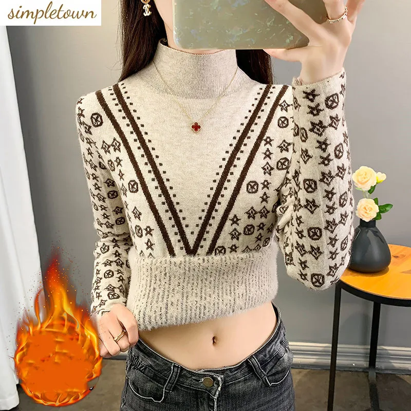 Fashionable Half High Necked Sweater Women's Bottom Sweater Autumn and Winter New Thickened Warm Knitted Sweater
Fashionable Half High Necked Sweater Women's Bottom Sweater Autumn and Winter New Thickened Warm Knitted Sweater