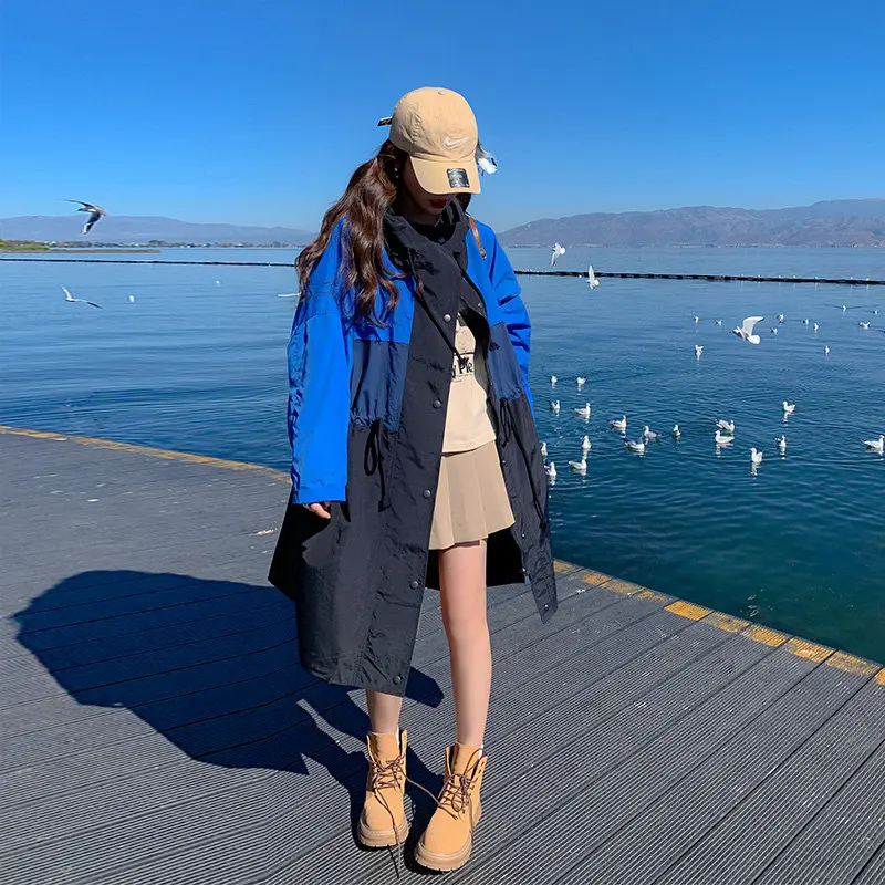 SuperAen черный и синий контрастный цветной плащ, длинные женские весенние пальто 2026, новые модные пальто с капюшоном и свободной талией
SuperAen черный и синий контрастный цветной плащ, длинные женские весенние пальто 2026, новые модные пальто с капюшоном и свободной талией