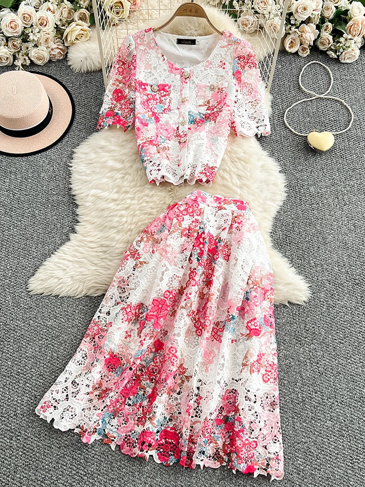 Ele Lace Print Slimming ort Sve round Ne f Body Skirt Two Piece Set High Waist Single Button Faionable Women'...
Ele Lace Print Slimming ort Sve round Ne f Body Skirt Two Piece Set High Waist Single Button Faionable Women'...