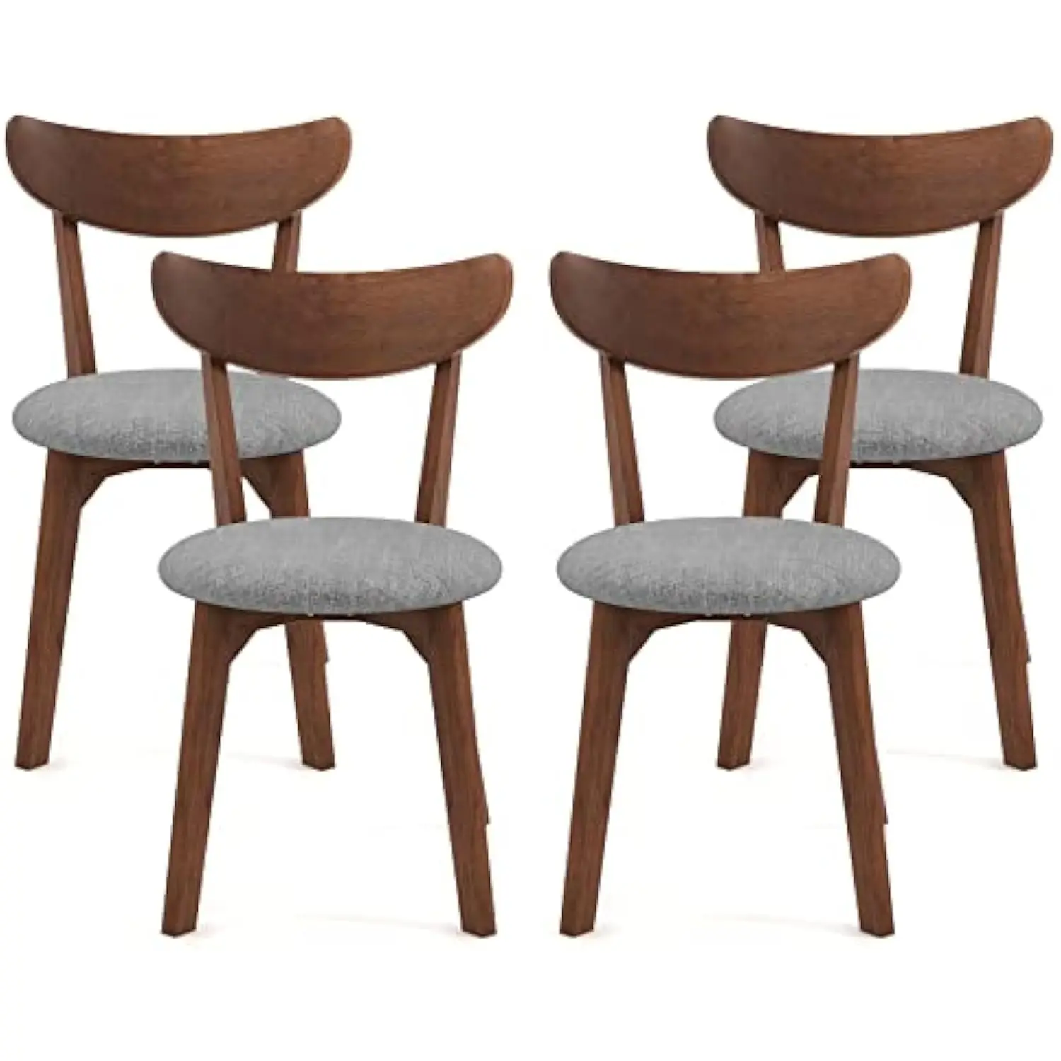 Dining Chairs Set of 4, Mid-Century Modern Kitchen & Dining Chairs with Curved Back and Cushioned Seat, Walnut Finished Wood L
Dining Chairs Set of 4, Mid-Century Modern Kitchen & Dining Chairs with Curved Back and Cushioned Seat, Walnut Finished Wood L