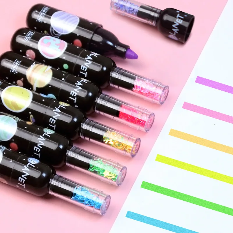 6pcs/set Mini Glitter Marker Pens – Planet Bottle Design, Smooth Writing, for School Supplies, Office Use & Creative Drawing
6pcs/set Mini Glitter Marker Pens – Planet Bottle Design, Smooth Writing, for School Supplies, Office Use & Creative Drawing