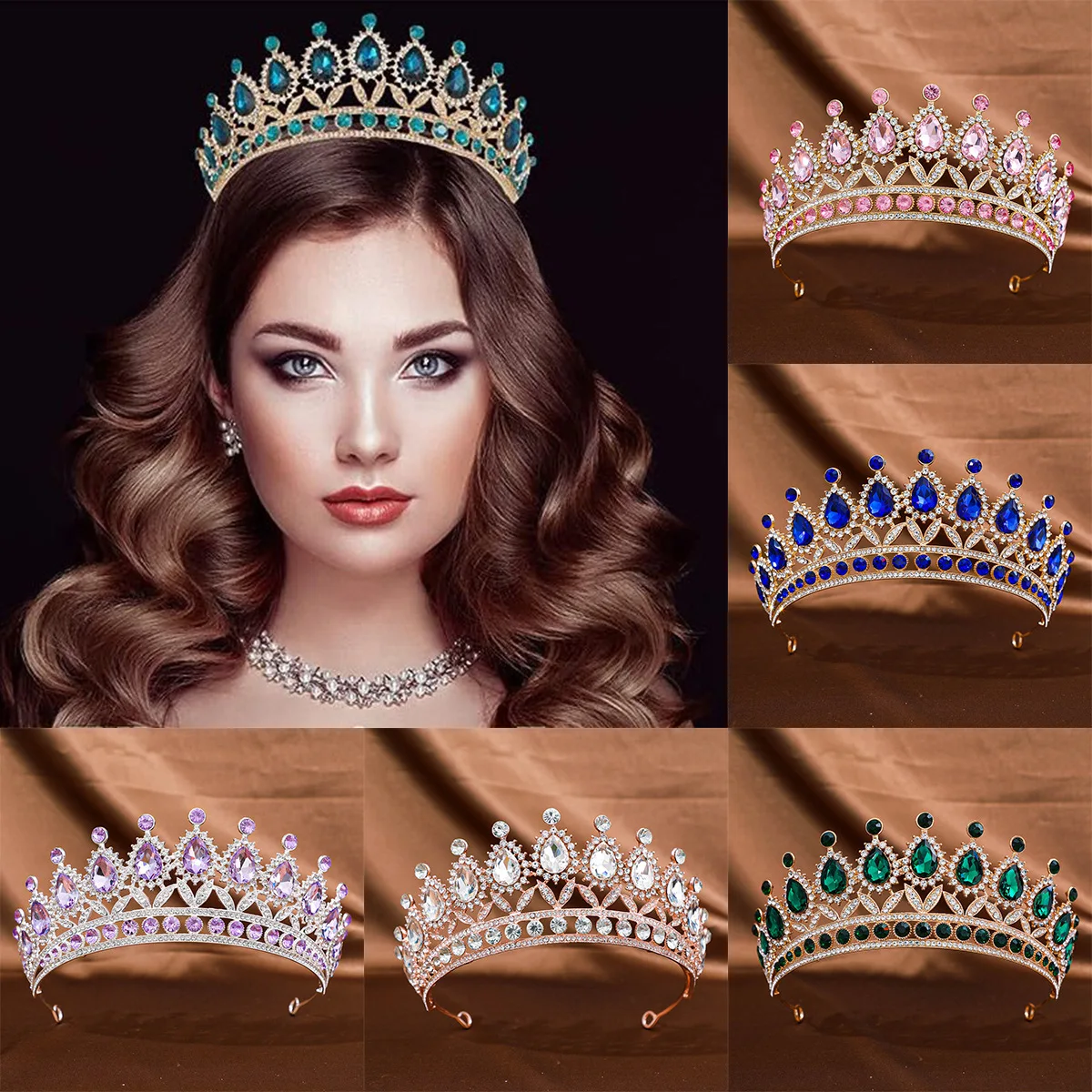 2025 New Multi Color European and American Bridal Crown, Waterdrop Diamond Princess Crown Performance, Birthday Headwear, Weddin
2025 New Multi Color European and American Bridal Crown, Waterdrop Diamond Princess Crown Performance, Birthday Headwear, Weddin