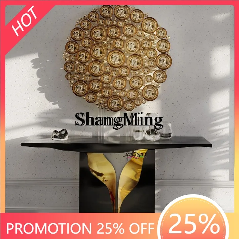 FG light luxury table Villa foyer entry against the wall Special-shaped table Stainless steel creative entrance table
FG light luxury table Villa foyer entry against the wall Special-shaped table Stainless steel creative entrance table