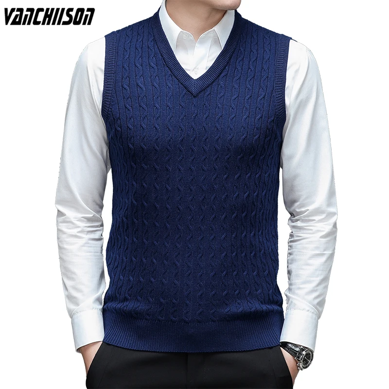 Men 6.5% Wool Knit Sleeveless Sweater Cardigan Basic Vest Tank Tops V Neck Waves Patternfor Autumn Winter Casual Fashion 00278
Men 6.5% Wool Knit Sleeveless Sweater Cardigan Basic Vest Tank Tops V Neck Waves Patternfor Autumn Winter Casual Fashion 00278