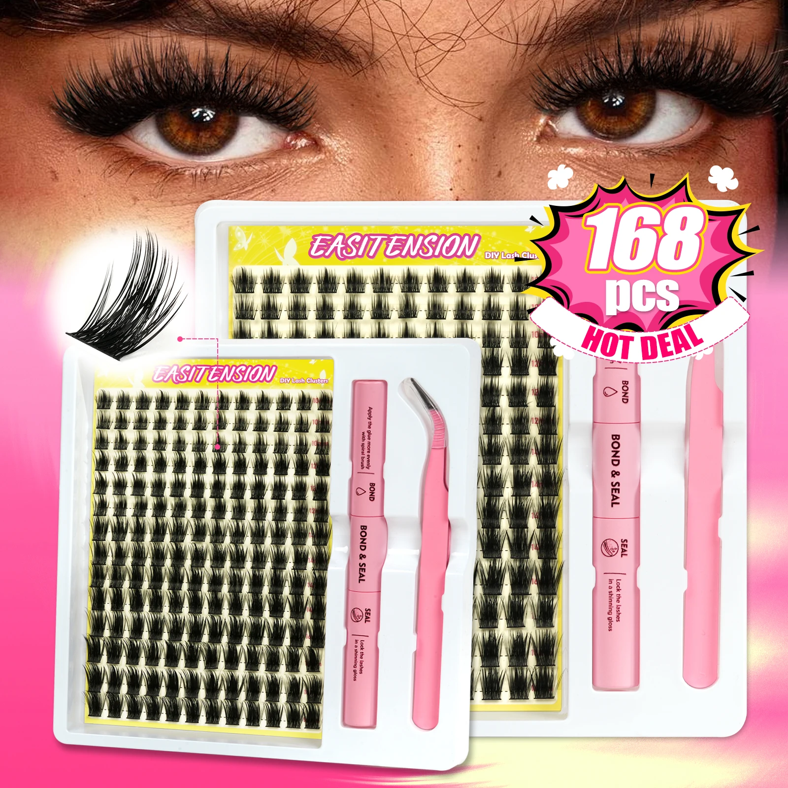 168 pcs Clusters Eyelashes Natural Eyelash extension Cluster Lashes Volume Mixed Tray Lashes Cluster Natural Lashes Makeup Tool
168 pcs Clusters Eyelashes Natural Eyelash extension Cluster Lashes Volume Mixed Tray Lashes Cluster Natural Lashes Makeup Tool