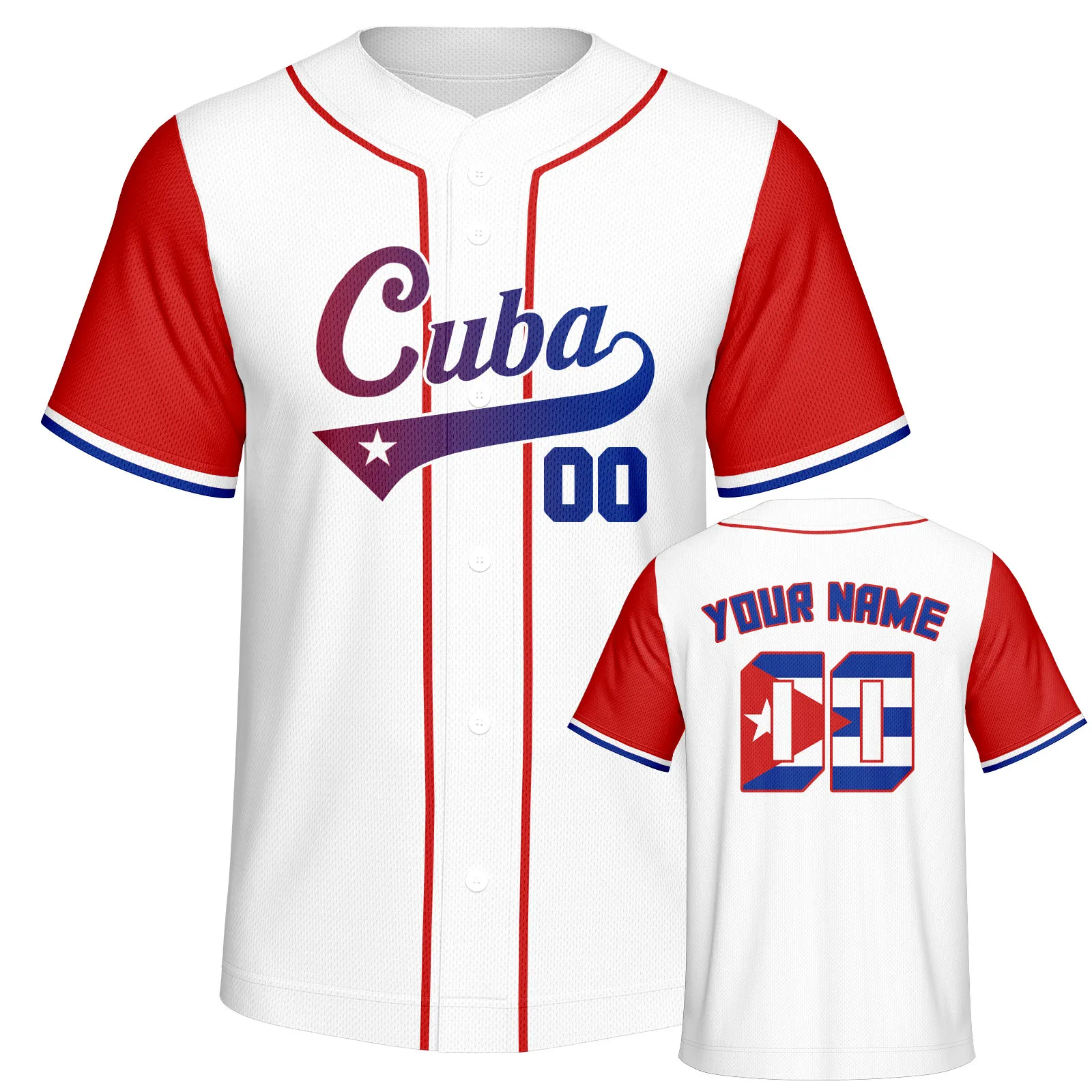 Personalized Cuba Baseball Jersey Custom Name Number Flag Inspired Button Down Baseball Shirt Sportwear for Men
Personalized Cuba Baseball Jersey Custom Name Number Flag Inspired Button Down Baseball Shirt Sportwear for Men