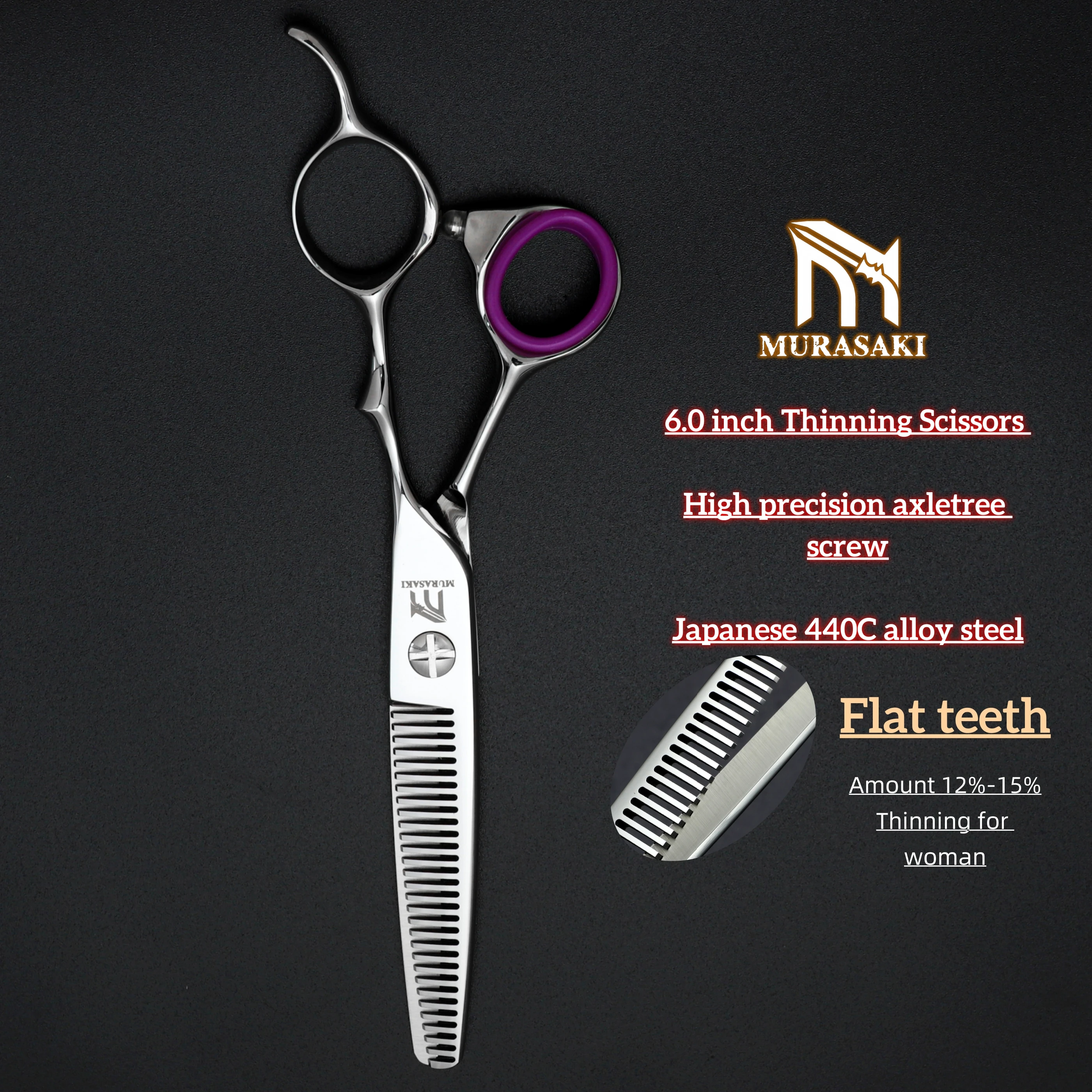 Профессиональные ножницы для стрижки волос, 6,0-дюймовые японские филировочные ножницы из стали 440C, эргономичная дизайнерская ручка, очень острые и прочные
Профессиональные ножницы для стрижки волос, 6,0-дюймовые японские филировочные ножницы из стали 440C, эргономичная дизайнерская ручка, очень острые и прочные