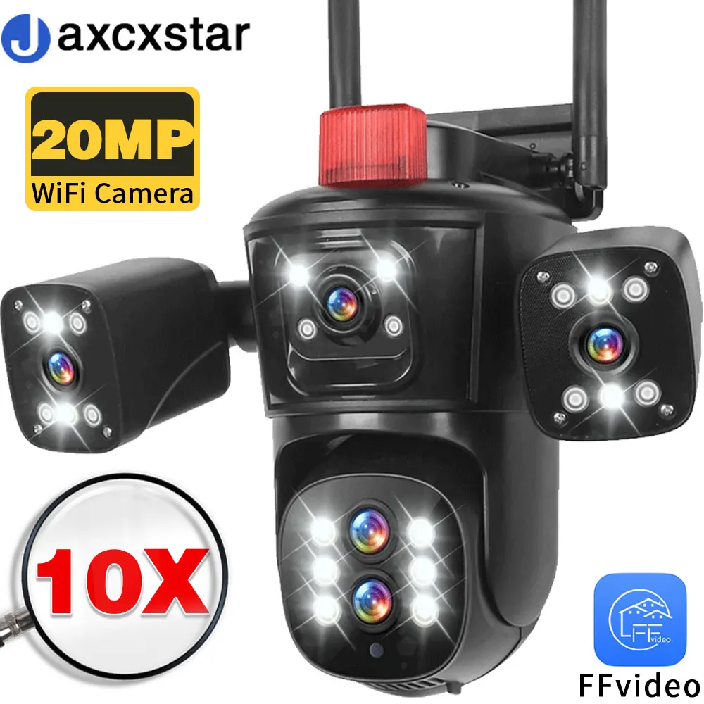 10K 20mp Outdoor Wireless Wifi security protection Camera 10X Zoom Auto Tracking PTZ 5 Lens 4 Screens IP CCTV Camera P2P Remote
10K 20mp Outdoor Wireless Wifi security protection Camera 10X Zoom Auto Tracking PTZ 5 Lens 4 Screens IP CCTV Camera P2P Remote