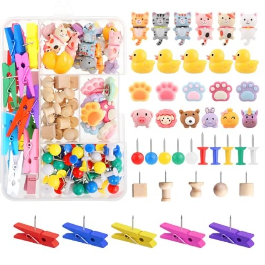 117 Pieces Push Pins Set Cute Thumb Tacks Decorative Push Pins for Wall Cork Board Bulletin Boards with Storage Box
117 Pieces Push Pins Set Cute Thumb Tacks Decorative Push Pins for Wall Cork Board Bulletin Boards with Storage Box