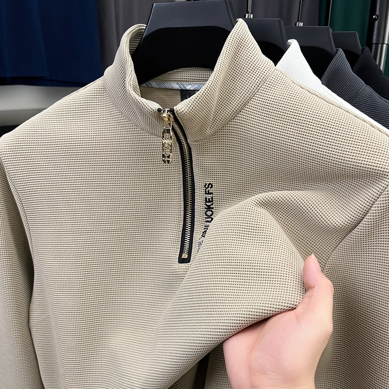 Men's Autumn New Long Sleeves Round Neck Hoodie Mock Neck Zipper Embroidery Letter Pilling-Resistant T-Shirt Leisure Fashion Top
Men's Autumn New Long Sleeves Round Neck Hoodie Mock Neck Zipper Embroidery Letter Pilling-Resistant T-Shirt Leisure Fashion Top