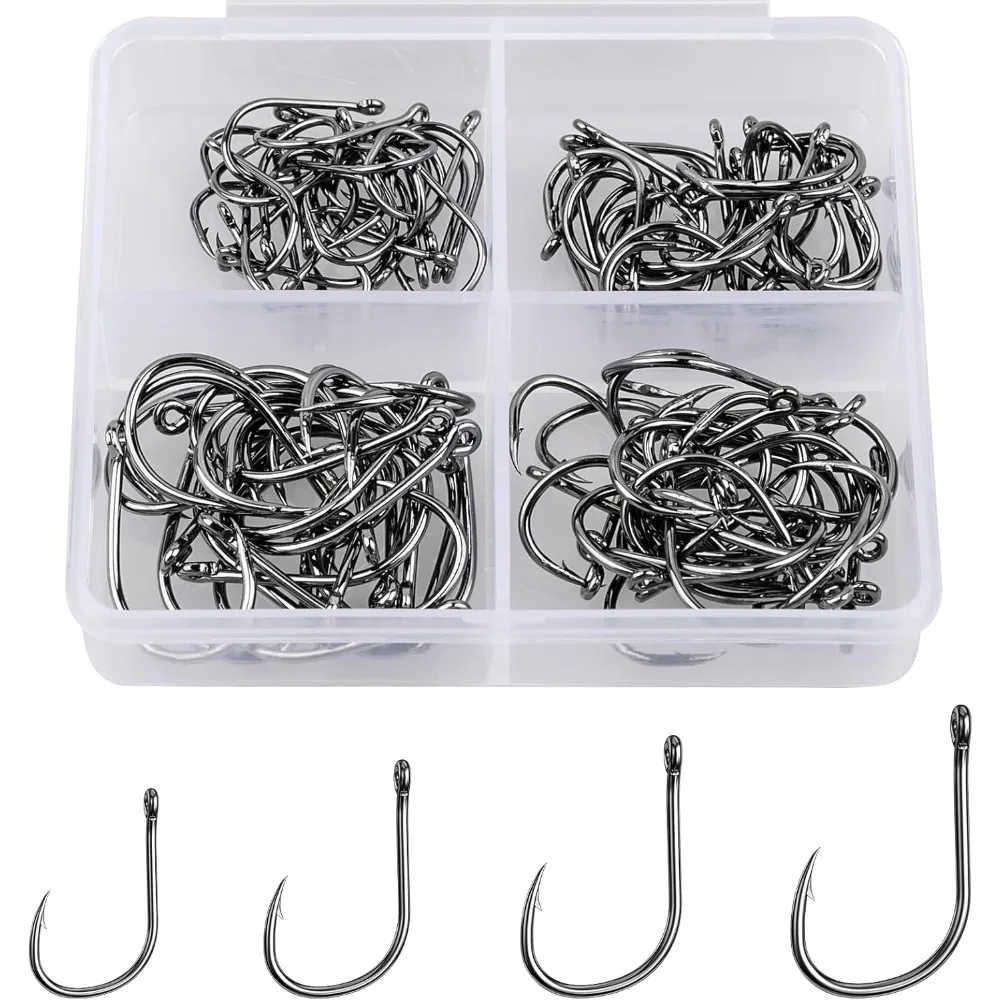 Premium Fishing Hooks Assortment 500PCS and 100PCS Options Available in 10 Different Sizes or 4 Essential Sizes Made of High Carbon Steel for Maximum Strength and Sharpness Barbed Design Ensures Secure Catch Suitable for
Premium Fishing Hooks Assortment 500PCS and 100PCS Options Available in 10 Different Sizes or 4 Essential Sizes Made of High Carbon Steel for Maximum Strength and Sharpness Barbed Design Ensures Secure Catch Suitable for