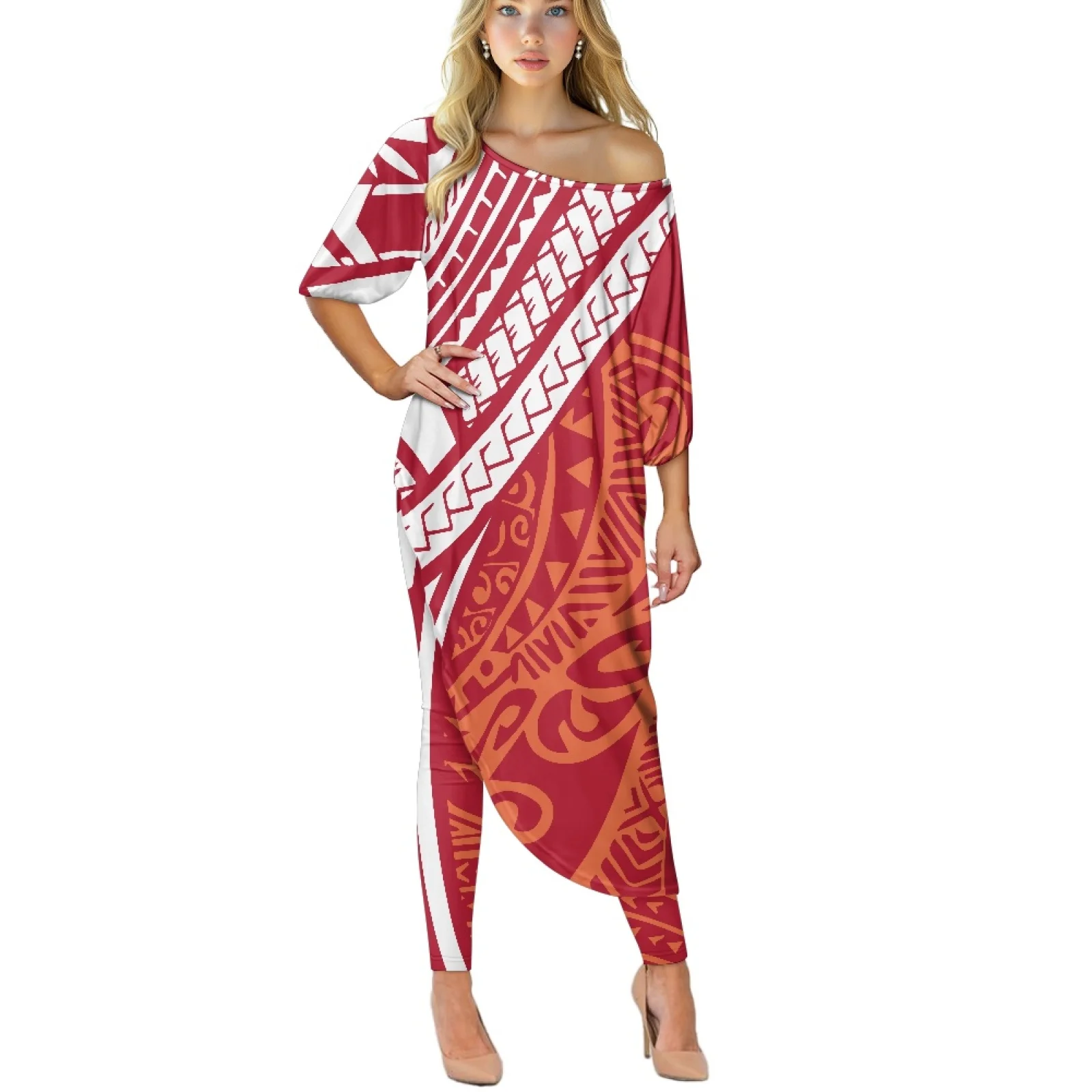 Polynesian Tribal Tongan Printing Off Shoulder Top Women's Long Sleeve Pants Set Simple Loose Casual Trend Cute Print Suit New
Polynesian Tribal Tongan Printing Off Shoulder Top Women's Long Sleeve Pants Set Simple Loose Casual Trend Cute Print Suit New