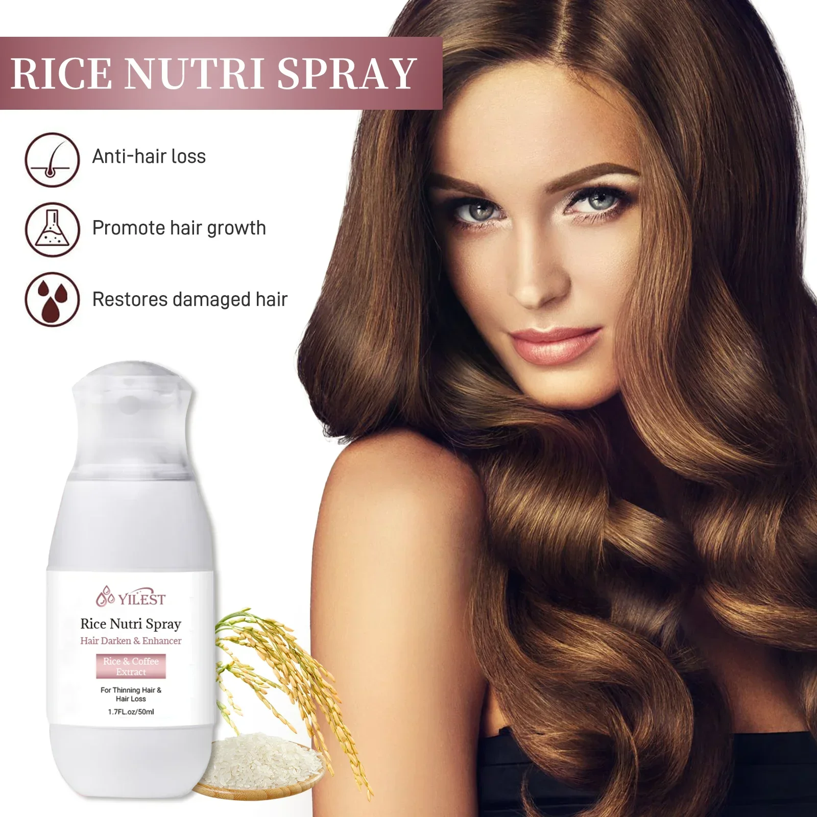 100ml/50ml Hair growth spray Promote growth Improve sparse loss Repair damaged Hair care
100ml/50ml Hair growth spray Promote growth Improve sparse loss Repair damaged Hair care