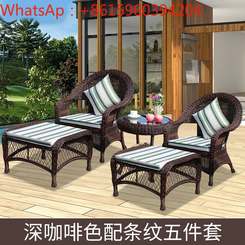 High-end outdoor garden table and chair villa courtyard round table rattan weave outdoor dining table and chair combination
High-end outdoor garden table and chair villa courtyard round table rattan weave outdoor dining table and chair combination