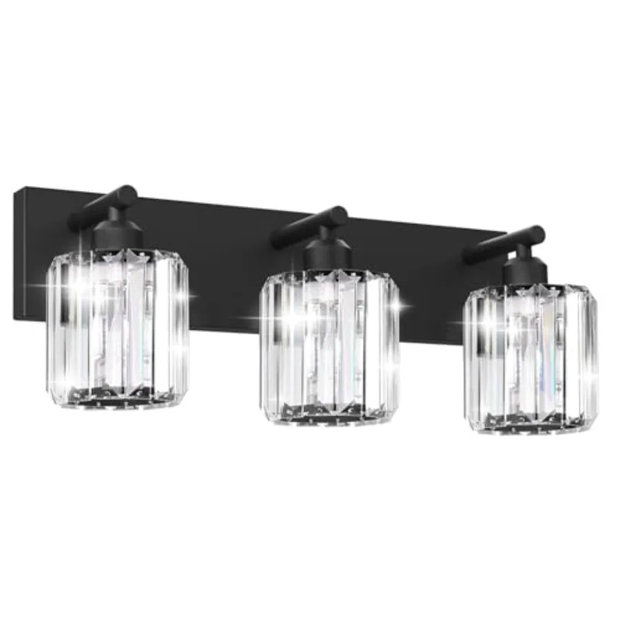 Black Crystal Bathroom Vanity Light, Modern Bathroom Lighting Fixtures Over Mirror, Matte Black Wall Sconce Light Fixtures with
Black Crystal Bathroom Vanity Light, Modern Bathroom Lighting Fixtures Over Mirror, Matte Black Wall Sconce Light Fixtures with