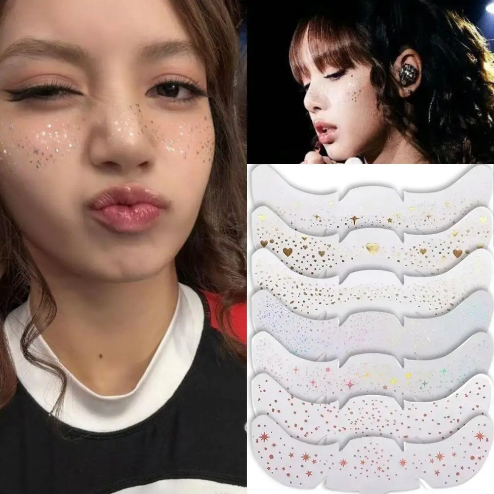 6pcs Metallic Golden Silver Fake Freckles Temporary Tattoo Stickers Hot Stamping Freckles Makeup Patches Face Makeup Music Party
6pcs Metallic Golden Silver Fake Freckles Temporary Tattoo Stickers Hot Stamping Freckles Makeup Patches Face Makeup Music Party