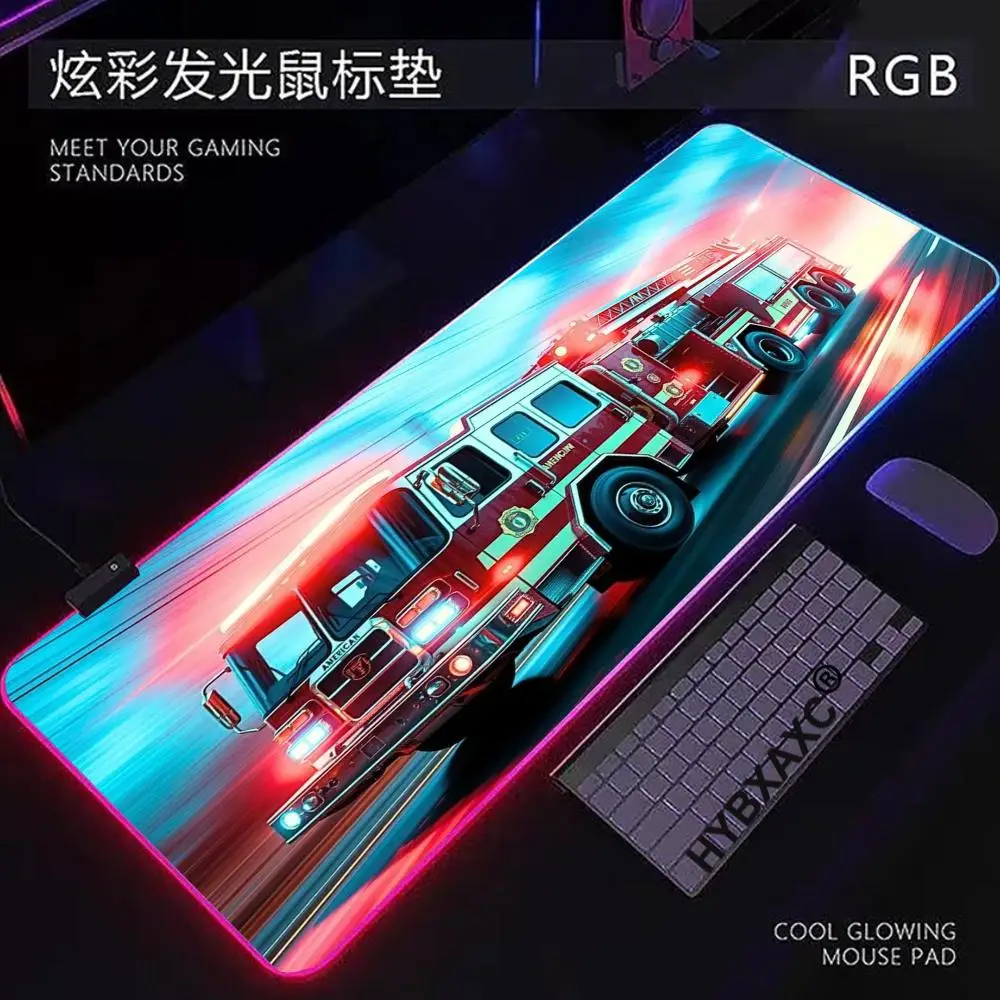 RGB LED Vibrant Fire Truck Design Mouse Pad Large Rubber Anti-slip PC Desk Accessories for Offices and Gamer Keyboard Decor Mat
RGB LED Vibrant Fire Truck Design Mouse Pad Large Rubber Anti-slip PC Desk Accessories for Offices and Gamer Keyboard Decor Mat