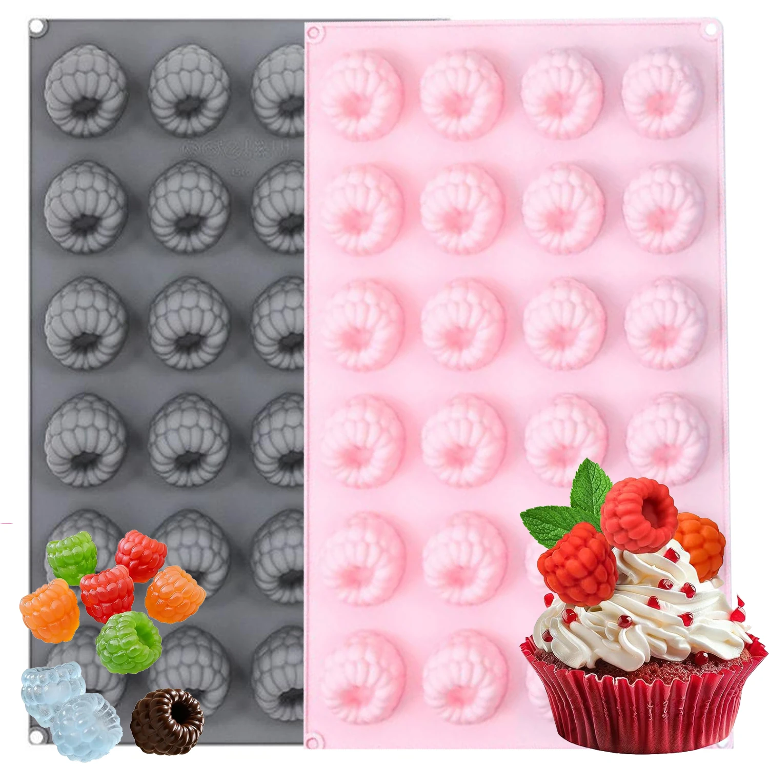 3D Small 24-Cavities Raspberry Fruit Silicone Mold, esserts for Chocolate Candy Mousse Ice Non-Stick Mold Food-Grade Baking
3D Small 24-Cavities Raspberry Fruit Silicone Mold, esserts for Chocolate Candy Mousse Ice Non-Stick Mold Food-Grade Baking