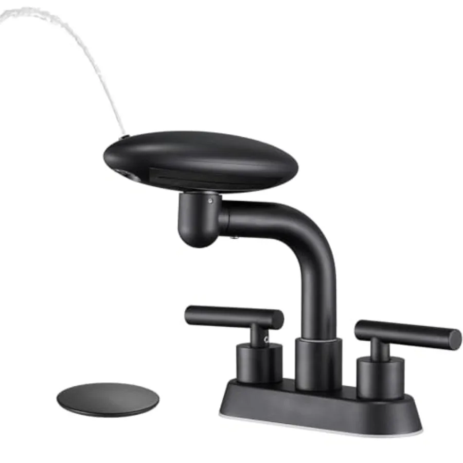 Bathroom Sink Faucet Modern 3 Hole Bathroom Faucet 2 Handle 4 Inch Centerset with 4 Water Outlet Modes, 360° Swivel Spout and P
Bathroom Sink Faucet Modern 3 Hole Bathroom Faucet 2 Handle 4 Inch Centerset with 4 Water Outlet Modes, 360° Swivel Spout and P