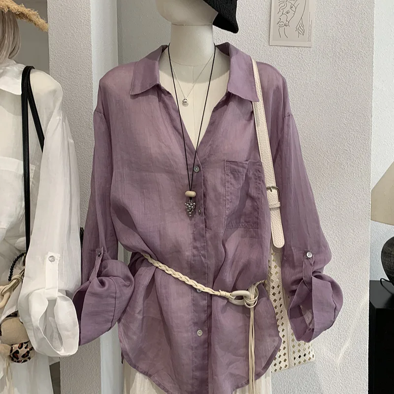 Iridesse, (no belt) Loose Casual Long Shirt, Women, Summer Design, Thin High-end, Commuter Long-sleeved Shirt,
Iridesse, (no belt) Loose Casual Long Shirt, Women, Summer Design, Thin High-end, Commuter Long-sleeved Shirt,