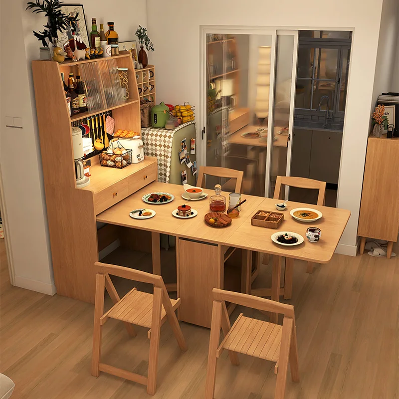 multi-functional foldable and retractable household small apartment solid wood tables and chairs
multi-functional foldable and retractable household small apartment solid wood tables and chairs