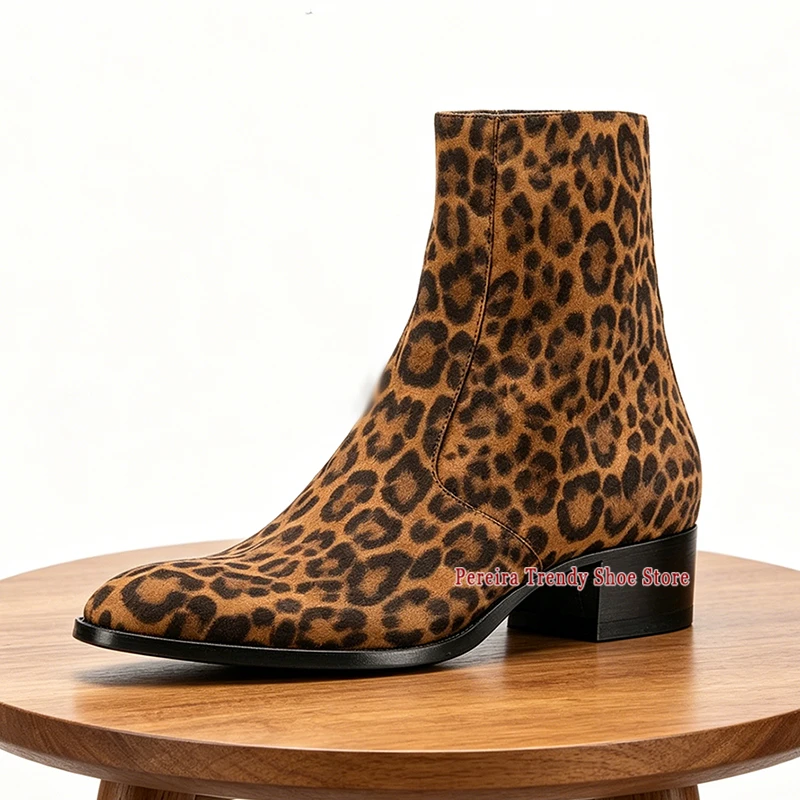 British Style Leopard Chelsea Boots Autumn Winter Trend Retro Genuine Leather Med Heel Short Shoes Party Banquet Dress Shoes
British Style Leopard Chelsea Boots Autumn Winter Trend Retro Genuine Leather Med Heel Short Shoes Party Banquet Dress Shoes