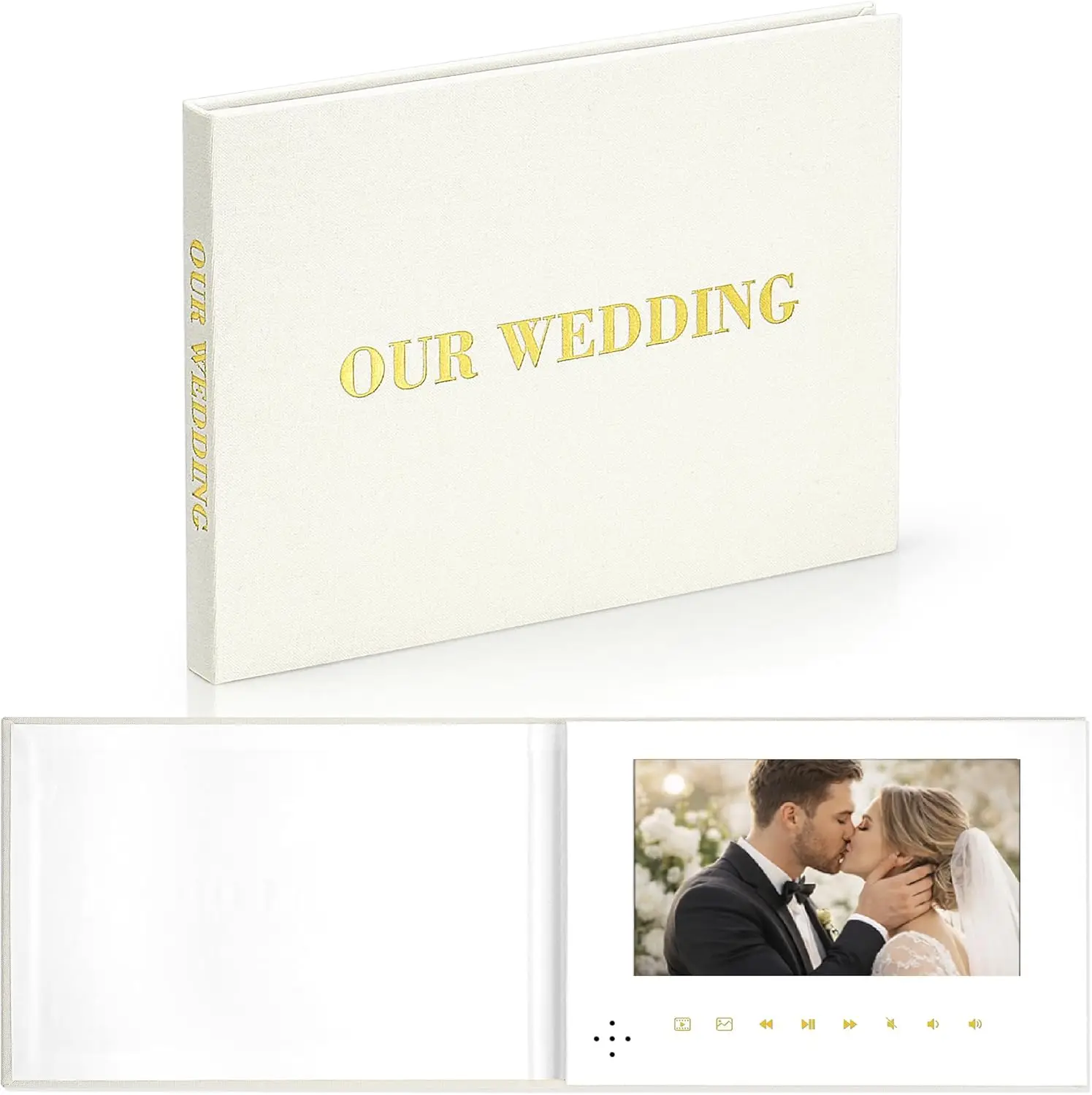 7 Inch Video Photo Album, Linen Cover, 4GB Memory, Rechargeable Wedding Gift for Couples
7 Inch Video Photo Album, Linen Cover, 4GB Memory, Rechargeable Wedding Gift for Couples