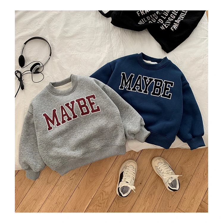 Plush Korean Style Letter Print Baby Hoodies O Neck Autumn Winter Casual Loose Kids Sweatshirt for Boy Girls Pullovers
Plush Korean Style Letter Print Baby Hoodies O Neck Autumn Winter Casual Loose Kids Sweatshirt for Boy Girls Pullovers