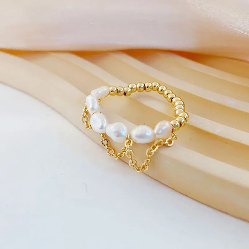 Geometric French Natural Baroque Pearl Finger Ring for Women Exquisite Fashion Party Jewelry Gift
Geometric French Natural Baroque Pearl Finger Ring for Women Exquisite Fashion Party Jewelry Gift