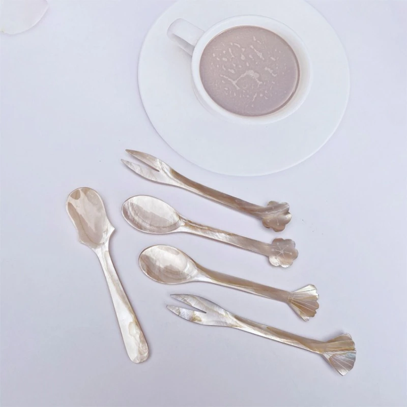 LH Shell Spoon and Fork Set Pink Purple Shell Flower Handle Delicate Dessert Spoon
LH Shell Spoon and Fork Set Pink Purple Shell Flower Handle Delicate Dessert Spoon