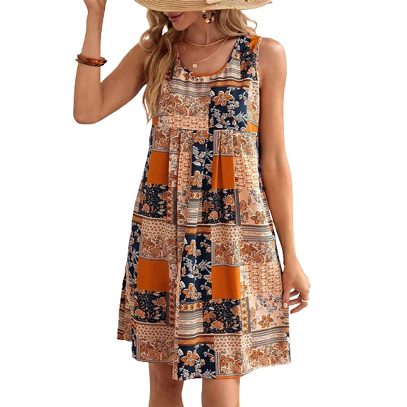 Elegant Flower Plaid Dresses Female 2023 Summer Round Neck Pullover Dressy Women Comfortable Casual A-line Gown Trend Streetwear
Elegant Flower Plaid Dresses Female 2023 Summer Round Neck Pullover Dressy Women Comfortable Casual A-line Gown Trend Streetwear