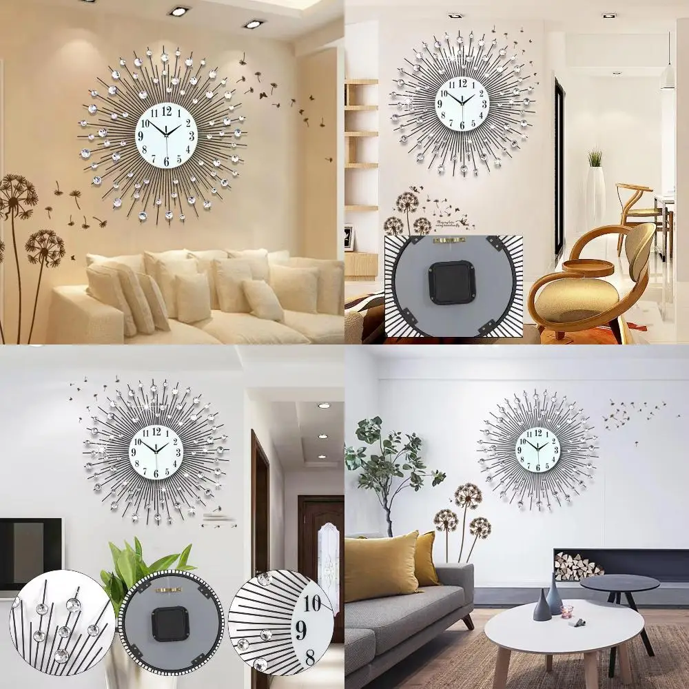 New Crystal Wall Clock -Studded Silver Wall Clock Modern Fashion Round Design Metal Digital Needle Wall Decor Living Room
New Crystal Wall Clock -Studded Silver Wall Clock Modern Fashion Round Design Metal Digital Needle Wall Decor Living Room