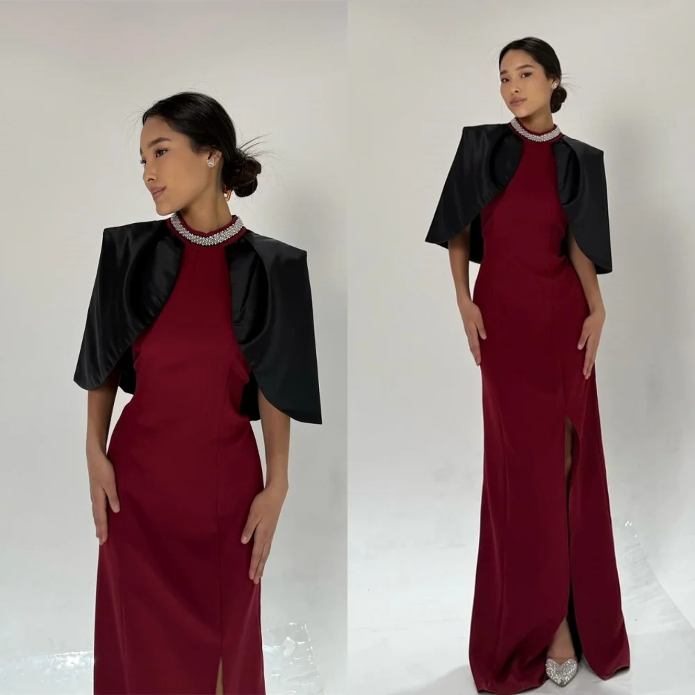 Customized Mermaid Exquisite Burgundy Jersey Evening Dress Classic High Collar Half Sleeves Homecoming Dresses Party G
Customized Mermaid Exquisite Burgundy Jersey Evening Dress Classic High Collar Half Sleeves Homecoming Dresses Party G