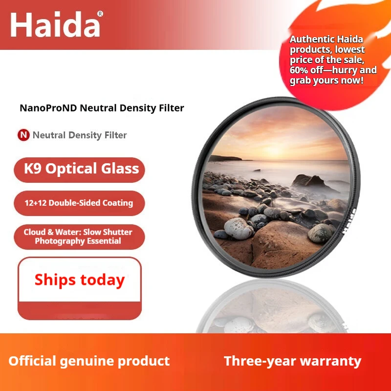 Haida NanoPro ND3.0 (1000x) 10-ступенчатый фильтр нейтральной плотности с многослойным покрытием, подходит для объективов основных брендов камер.
Haida NanoPro ND3.0 (1000x) 10-ступенчатый фильтр нейтральной плотности с многослойным покрытием, подходит для объективов основных брендов камер.