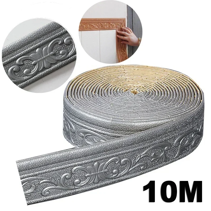 10m 3D Wall Trim Line Skirting Border Self Adhesive Waterproof Baseboard Wallpaper Wall Stickers For Home Decoration Wall Strips
10m 3D Wall Trim Line Skirting Border Self Adhesive Waterproof Baseboard Wallpaper Wall Stickers For Home Decoration Wall Strips