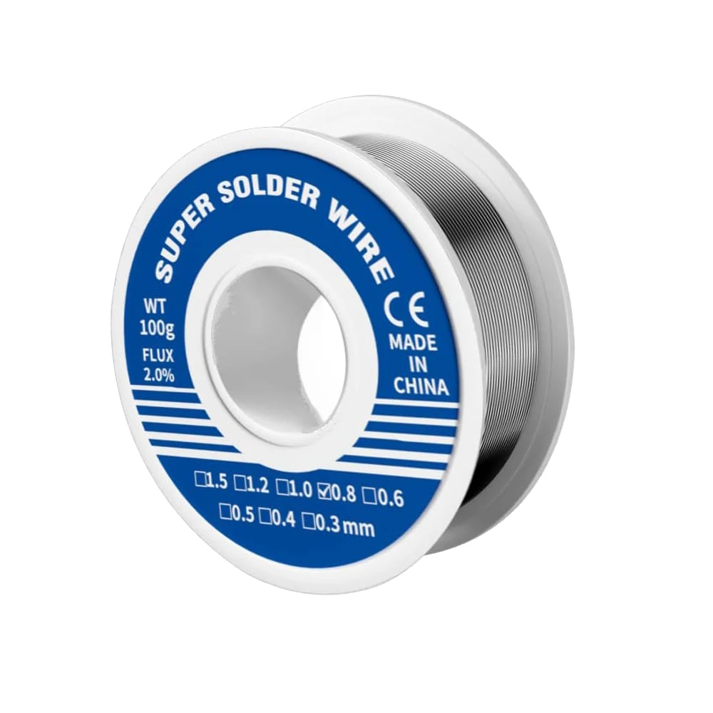Tin Lead Rosin Core Solder Wire 1pcs 63/37 Tin Lead Solder Wire for Electrical Soldering Ultra-Thin Solder Wire(0.8mm, 100g)
Tin Lead Rosin Core Solder Wire 1pcs 63/37 Tin Lead Solder Wire for Electrical Soldering Ultra-Thin Solder Wire(0.8mm, 100g)