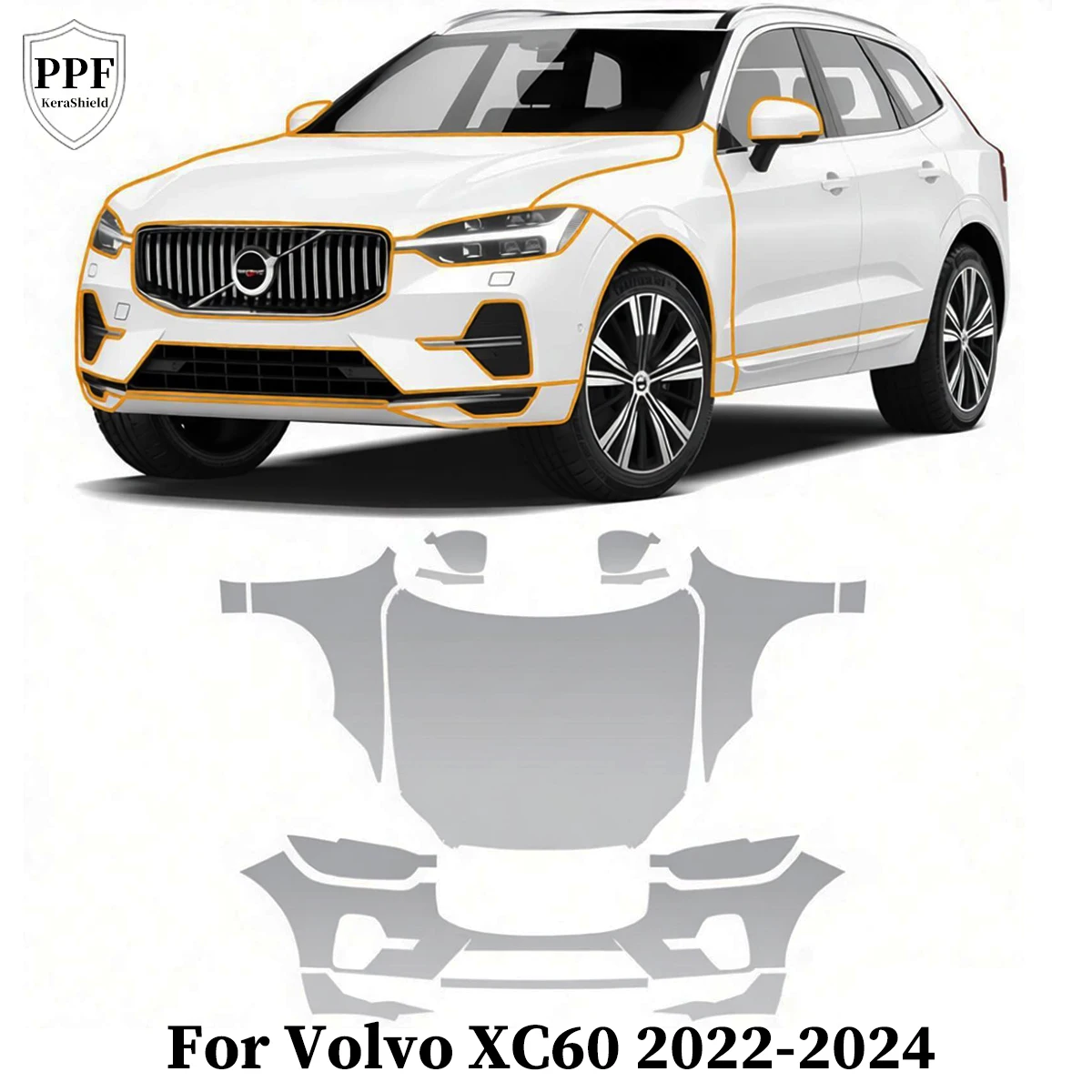 Pre-cut PPF For Volvo XC60 2022-2024 TPU Car Paint Protection Film Clear Bra Anti-Scratch Repairable Resistant Car Accessories
Pre-cut PPF For Volvo XC60 2022-2024 TPU Car Paint Protection Film Clear Bra Anti-Scratch Repairable Resistant Car Accessories