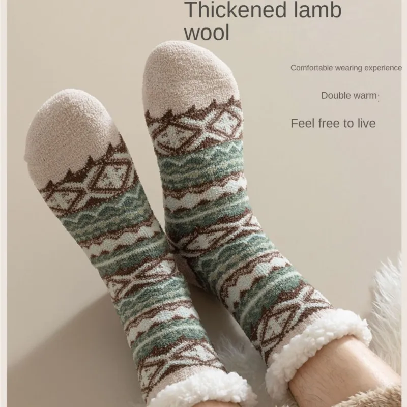 Non-Slip Grip Sock Slipper Indoor Floor Adults Autumn Winter Thickened Women fleece Lamb Warm Foot Home Sleep Fleece 2W93
Non-Slip Grip Sock Slipper Indoor Floor Adults Autumn Winter Thickened Women fleece Lamb Warm Foot Home Sleep Fleece 2W93