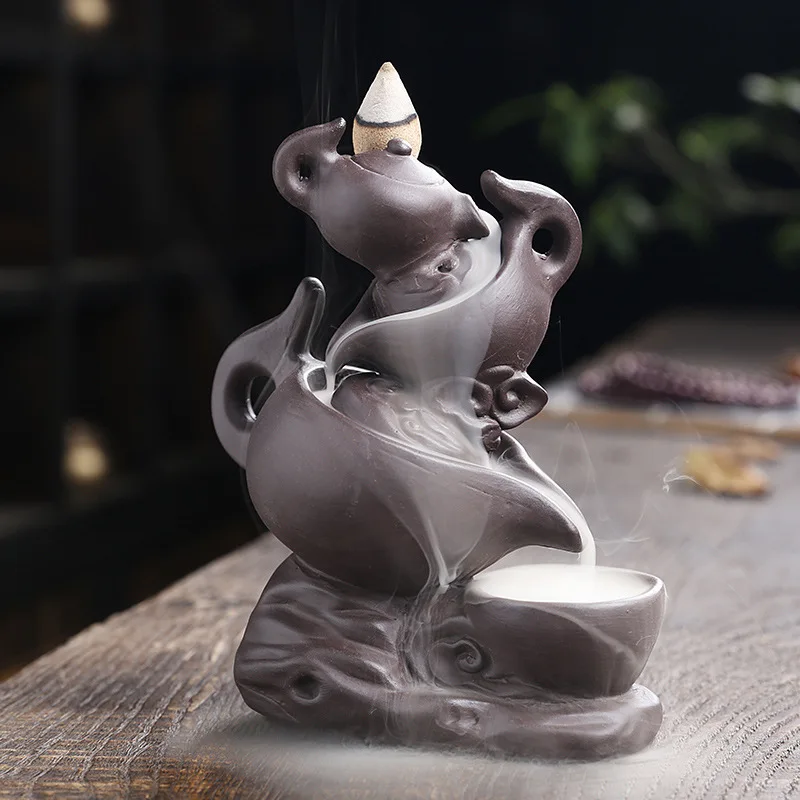 Handmade Ceramic Kettle Home Decor Ornaments Waterfall Backflow Incense Purple Clay Censer
Handmade Ceramic Kettle Home Decor Ornaments Waterfall Backflow Incense Purple Clay Censer