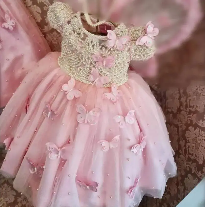 Luxury Pearls Beading Pink Flower Girl Dresses Long Length Cap Sleeve Infant Baby Girl Birthday Dress Party Gown
Luxury Pearls Beading Pink Flower Girl Dresses Long Length Cap Sleeve Infant Baby Girl Birthday Dress Party Gown