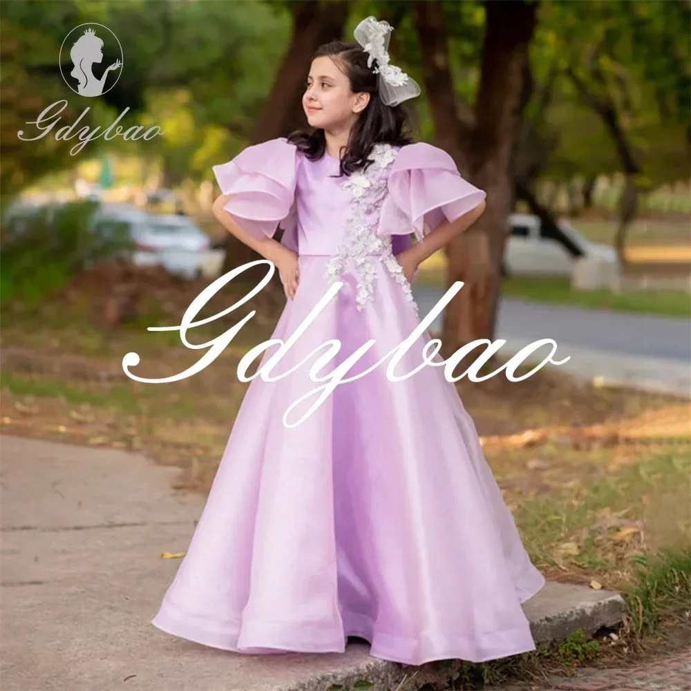 Princess Applique Princess Bow Elegant Flower Girl Dress Short Sleeve A Line Floor Length First Communion Gown Customized 2025
Princess Applique Princess Bow Elegant Flower Girl Dress Short Sleeve A Line Floor Length First Communion Gown Customized 2025