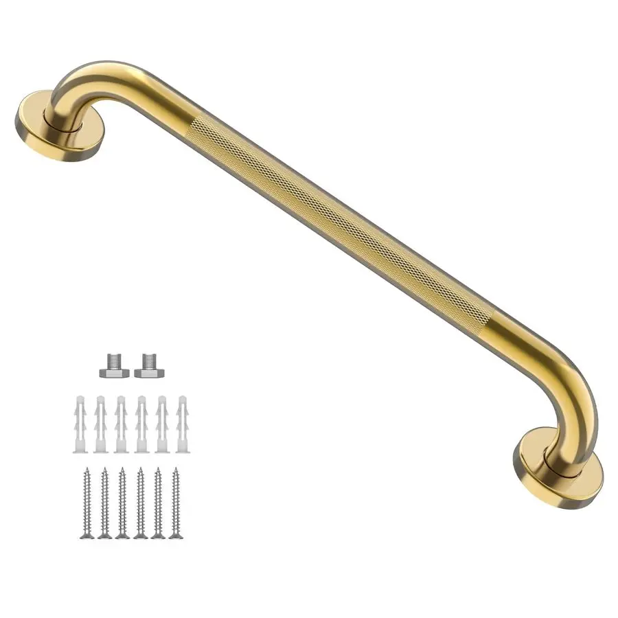 Shower Grab Bar 24 Inch, Stainless Steel AntiSlip Bathroom Grab Bar w Knurled Grip, Golden Safety Balance Support Toilet Assist
Shower Grab Bar 24 Inch, Stainless Steel AntiSlip Bathroom Grab Bar w Knurled Grip, Golden Safety Balance Support Toilet Assist