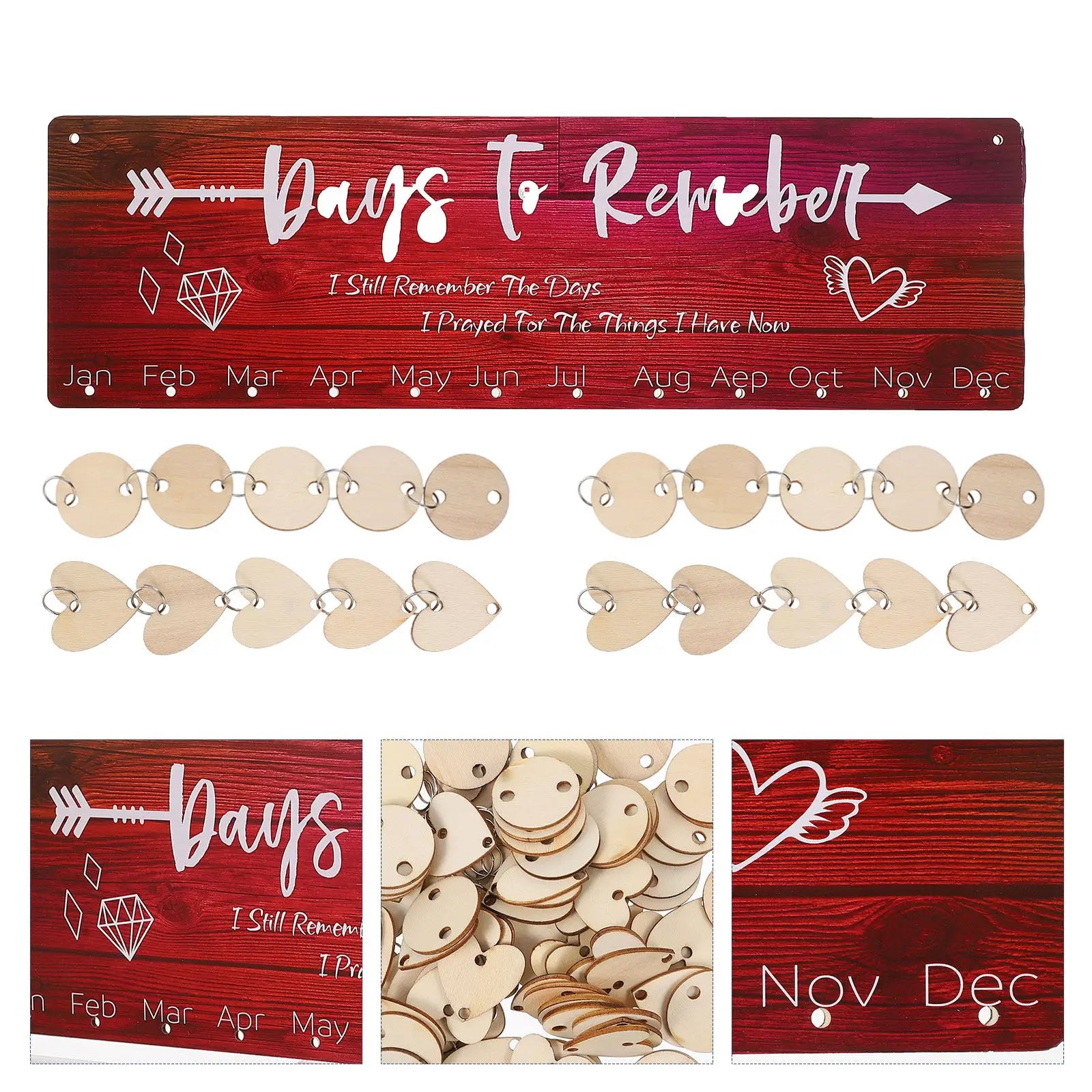 1Set Wooden Hanging Calendar DIY Birthday Reminder Plaque Family Friends Wooden Block Festival Wall Decoration
1Set Wooden Hanging Calendar DIY Birthday Reminder Plaque Family Friends Wooden Block Festival Wall Decoration