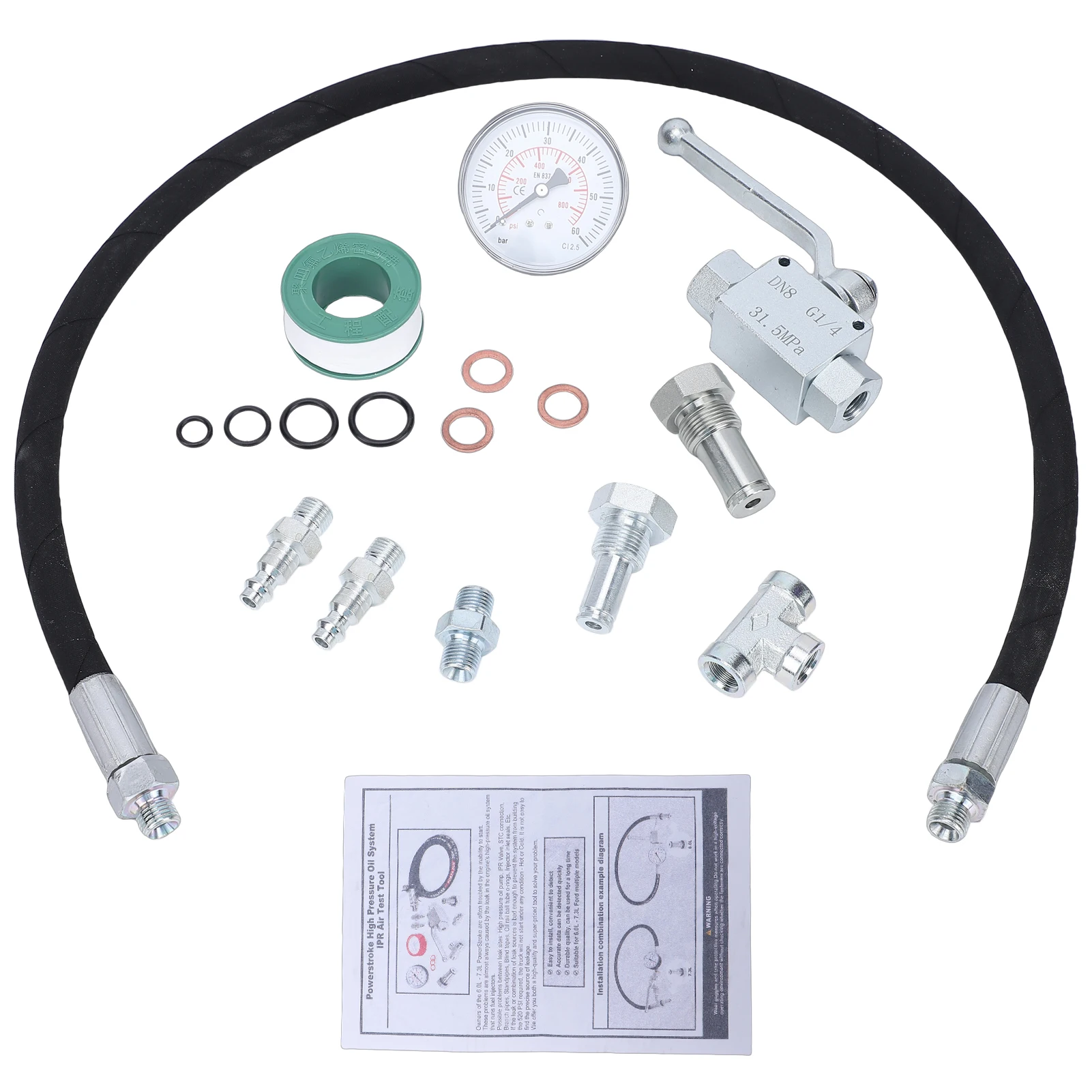 High Pressure Oil System IPR Air Test Tool Kit Replacement for 6.0L-7.3L Engines 6.0L IPR Air Test Kit
High Pressure Oil System IPR Air Test Tool Kit Replacement for 6.0L-7.3L Engines 6.0L IPR Air Test Kit