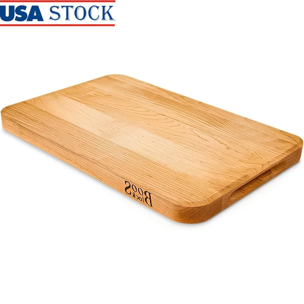 Reversible Maple Cutting Board w Integrated Finger Grips Oil Finish Ideal Meat Slicing Chopping Preparing Charcuterie 18x12x1.25
Reversible Maple Cutting Board w Integrated Finger Grips Oil Finish Ideal Meat Slicing Chopping Preparing Charcuterie 18x12x1.25