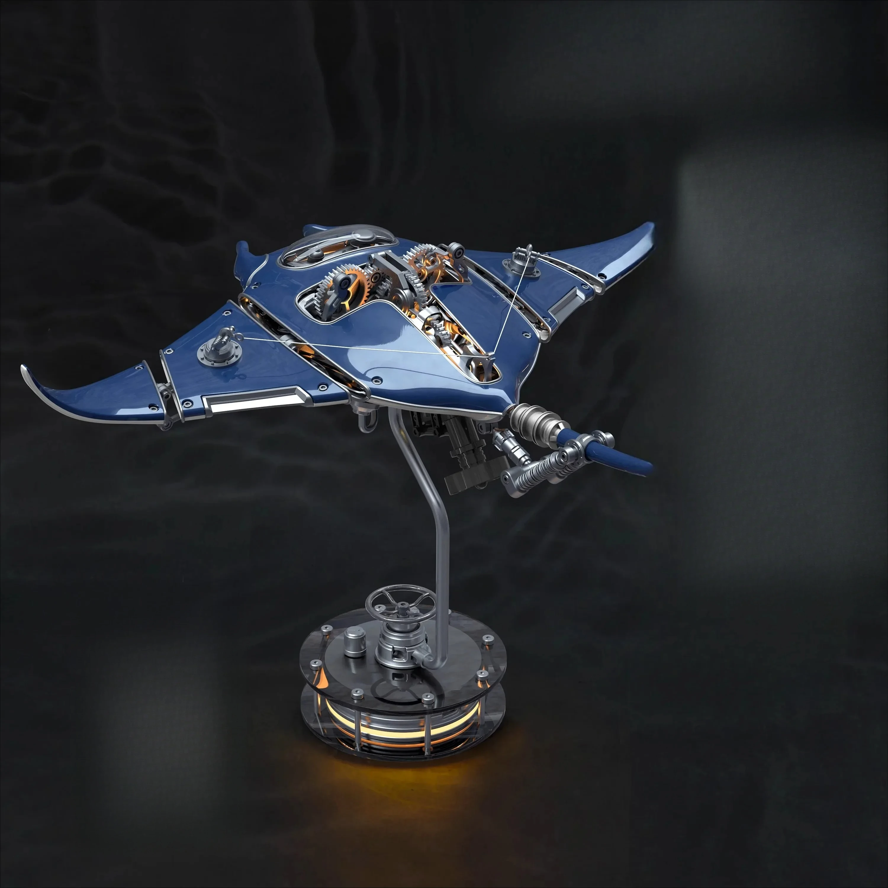 Mechanical devil fish pure metal assembly electric drive charging art ornament
Mechanical devil fish pure metal assembly electric drive charging art ornament