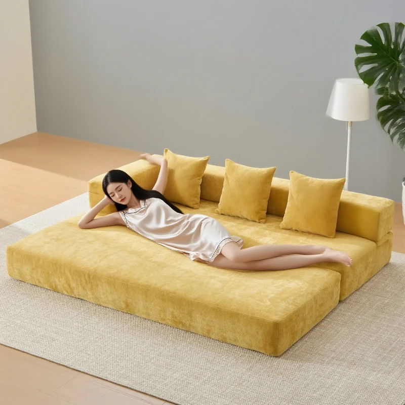 200cm-Convertible Sofa Bed with Cylindrical Pillows, Corduroy Folding Mattress with Fixed Shape Frame, Floor Sofa Lounge Sofa
200cm-Convertible Sofa Bed with Cylindrical Pillows, Corduroy Folding Mattress with Fixed Shape Frame, Floor Sofa Lounge Sofa